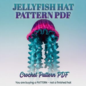 Crochet Jellyfish Hat Pattern PDF | Festival Rave Mermaid Ocean Hat | Whimsical Colorful Tentacle Hat | Instant Digital Download