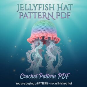Crochet Pastel Jellyfish Hat Pattern PDF | Rainbow Mermaid Festival Hat | Whimsical Soft Pastel Tentacle Hat | Instant Digital Download