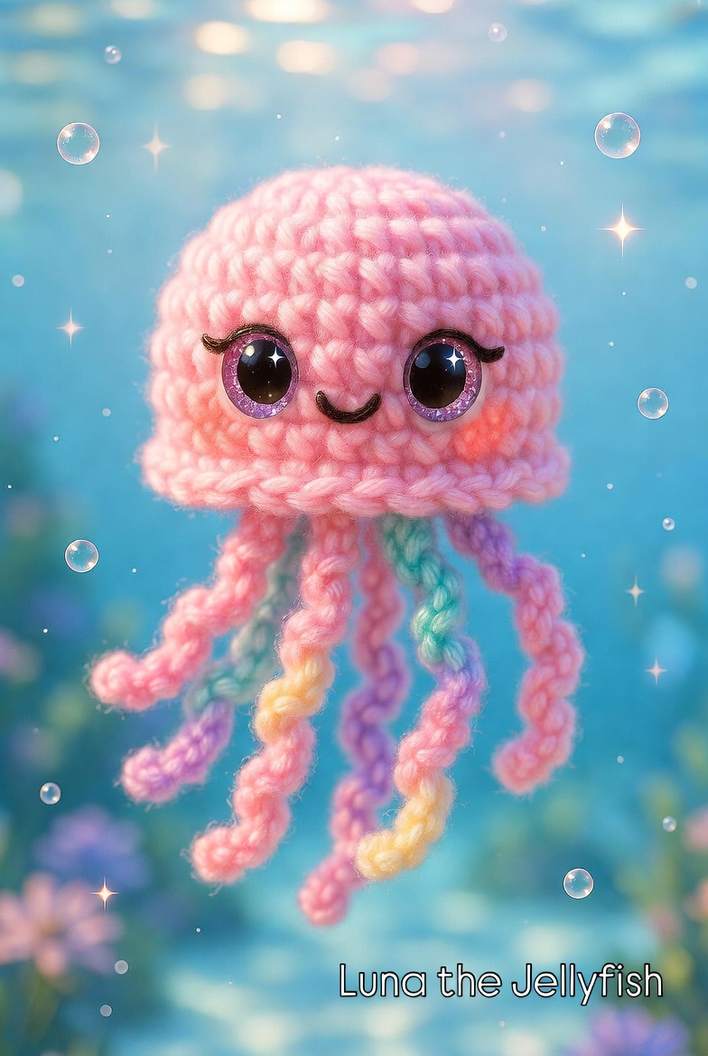 Luna the Jellyfish Crochet Pattern | Adorable Amigurumi PDF Digital Download - Image 1
