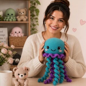 Jellyfish Crochet Pattern for Beginners – Amigurumi Sea Creature Tutorial – Instant PDF Download