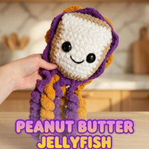 Peanut Butter Jellyfish Crochet Pattern PDF | Cute PB&J Sandwich Jellyfish Amigurumi | Fun Food Plushie Pattern | Instant Digital Download