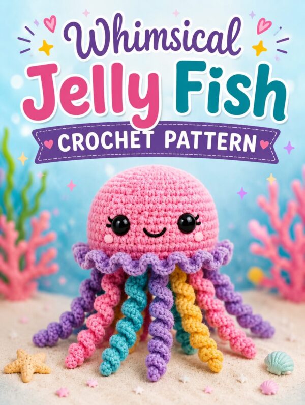 Whimsical Jellyfish Crochet Pattern | Easy Amigurumi Jelly Fish PDF Digital Download