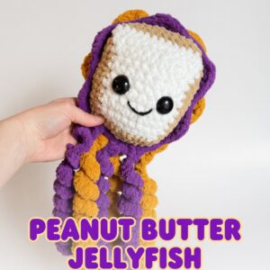 Peanut Butter Jellyfish Crochet Pattern PDF | Cute PB&J Sandwich Jellyfish Amigurumi | Fun Food Plushie Pattern | Instant Digital Download