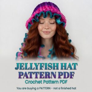 Crochet Jellyfish Hat Pattern PDF | Whimsical Festival Rave Mermaid Hat | Instant Digital Download | Beginner Friendly